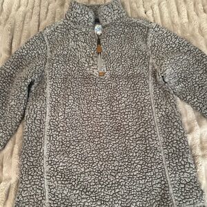 Women's Plush Gray Zip-Up Sweater